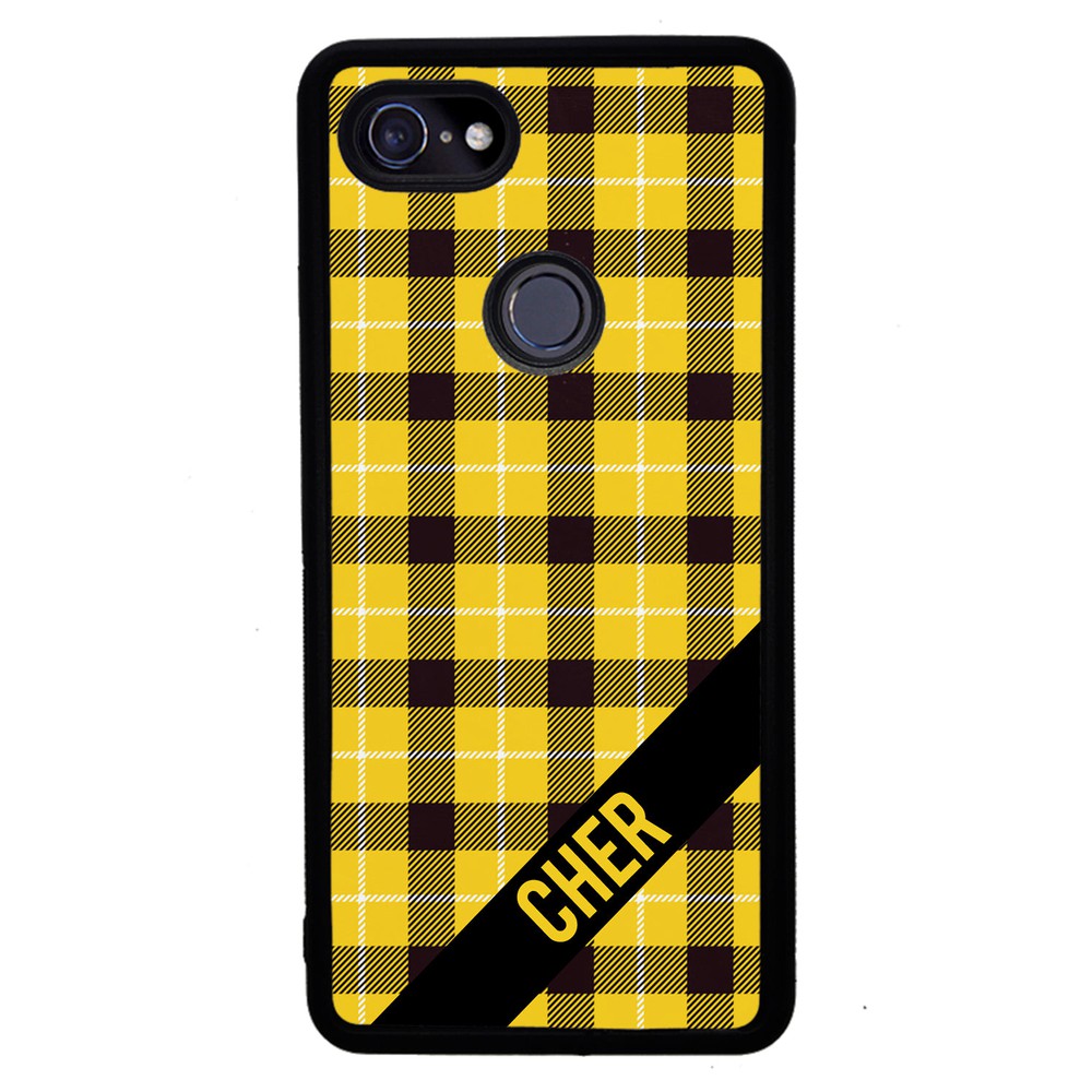 90s Yellow Plaid As If Retro Personalized Google Phone Case