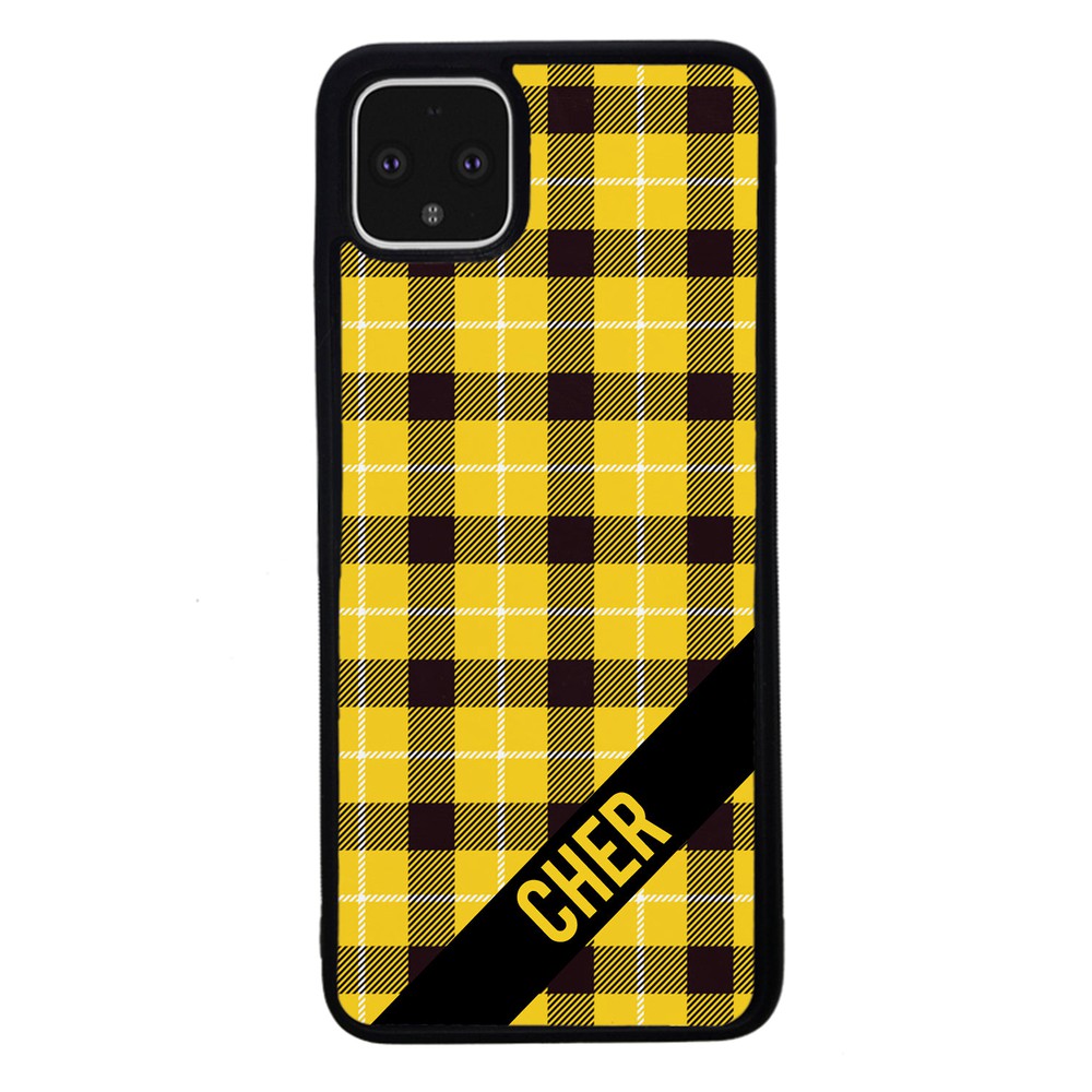 90s Yellow Plaid As If Retro Personalized Google Phone Case