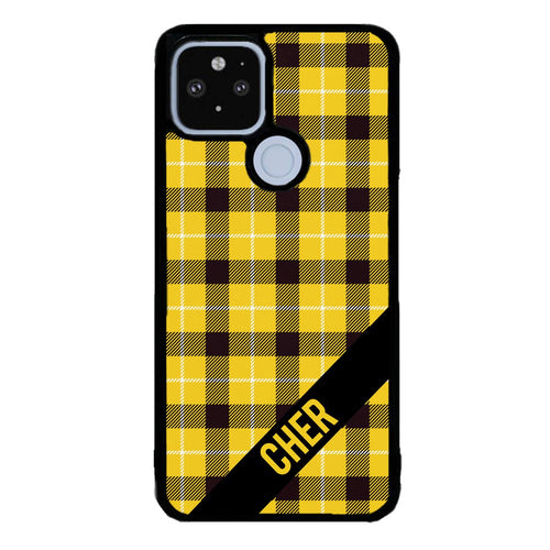 90s Yellow Plaid As If Retro Personalized Google Phone Case