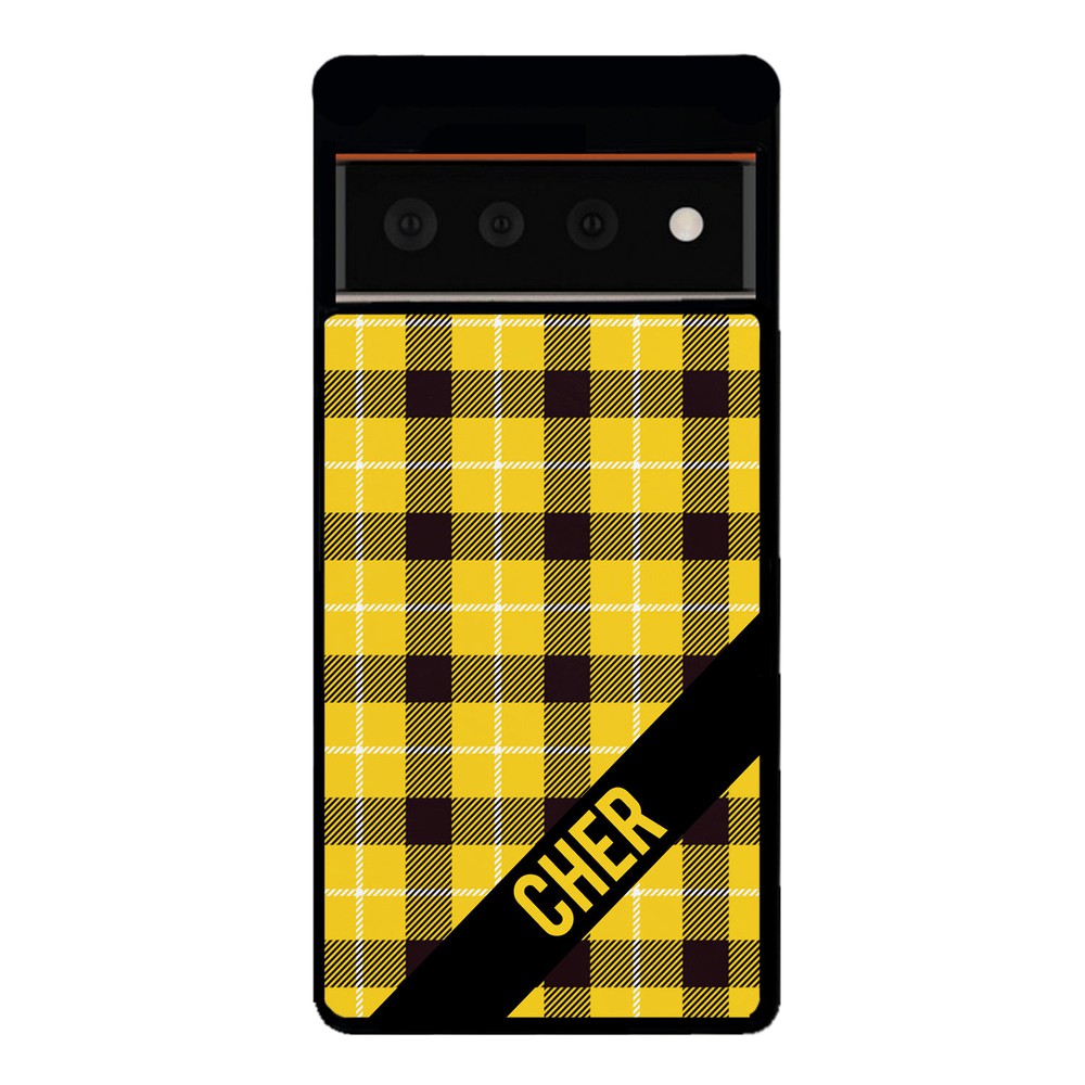 90s Yellow Plaid As If Retro Personalized Google Phone Case