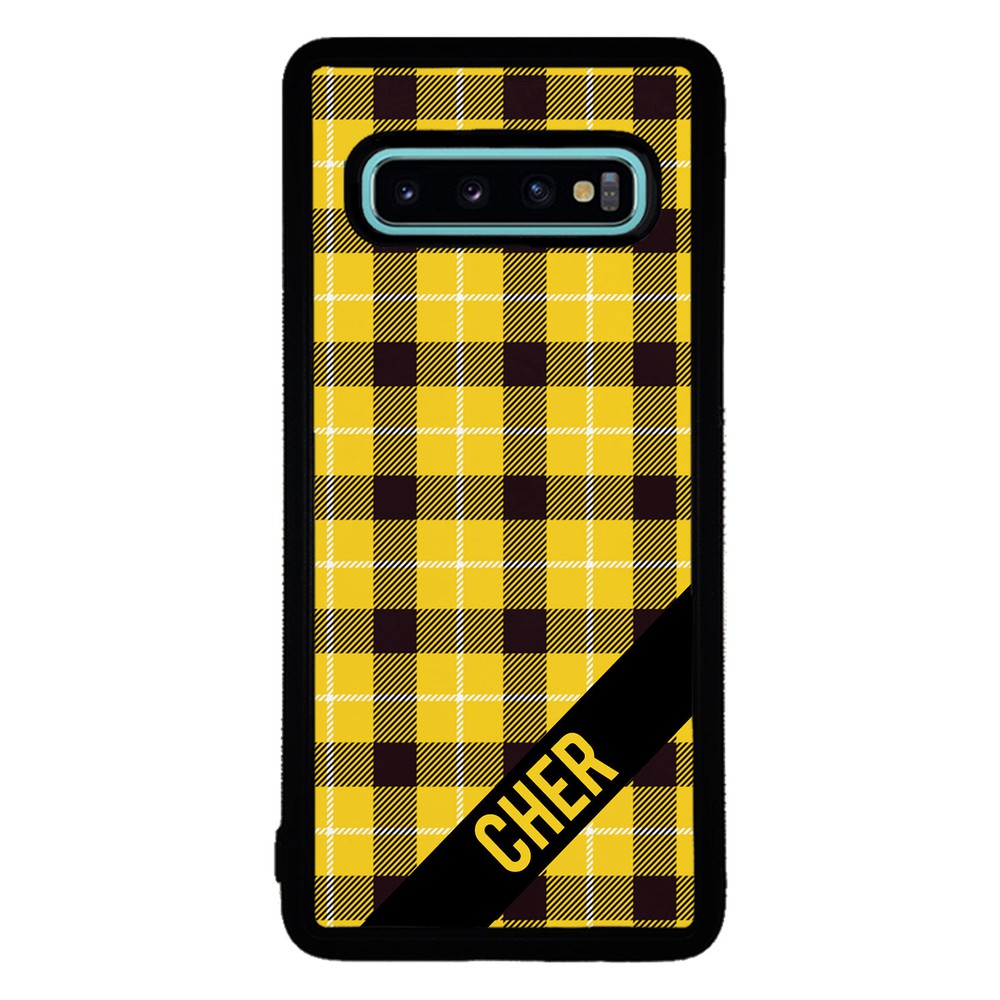 90s Yellow Plaid As If Retro Personalized Samsung Phone Case