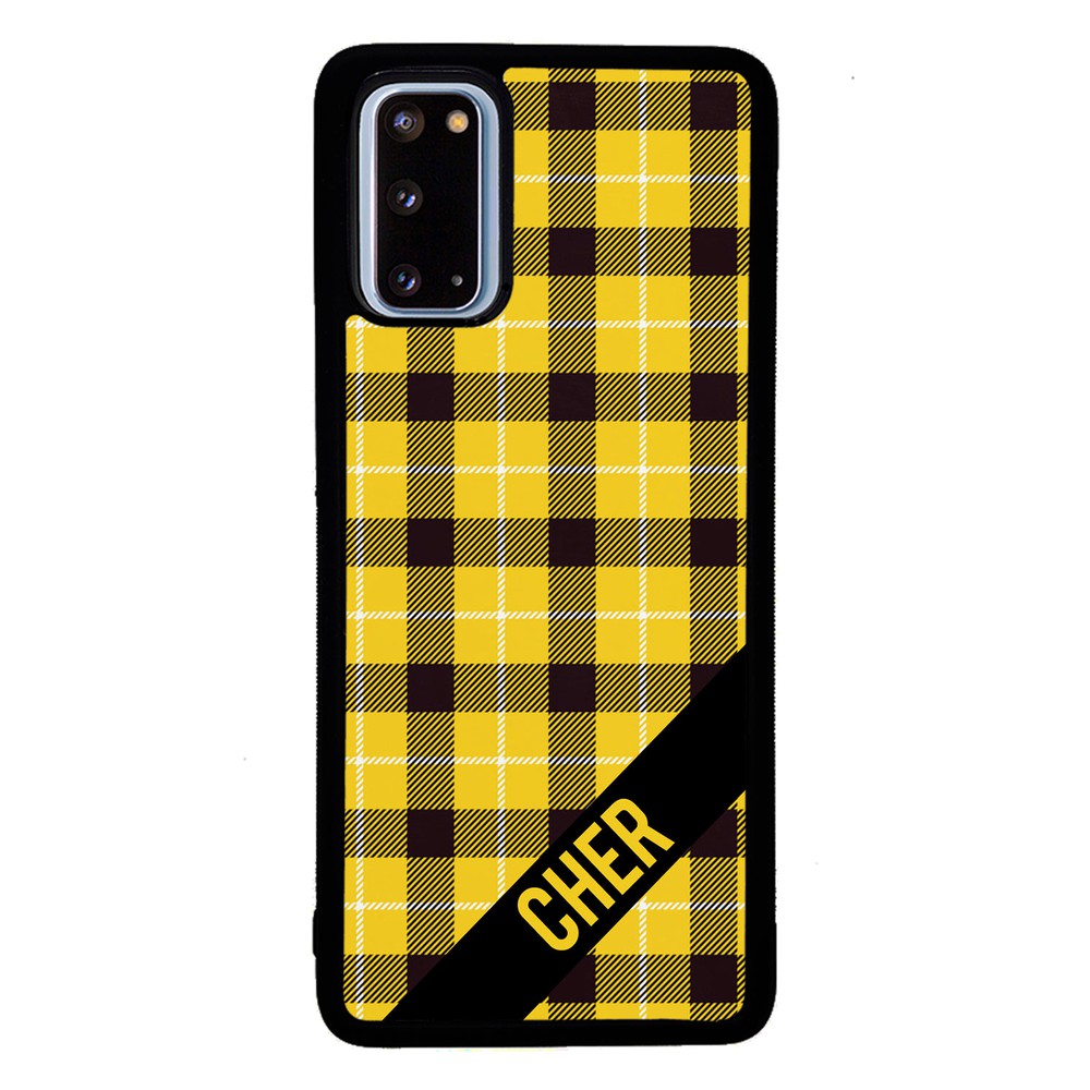 90s Yellow Plaid As If Retro Personalized Samsung Phone Case