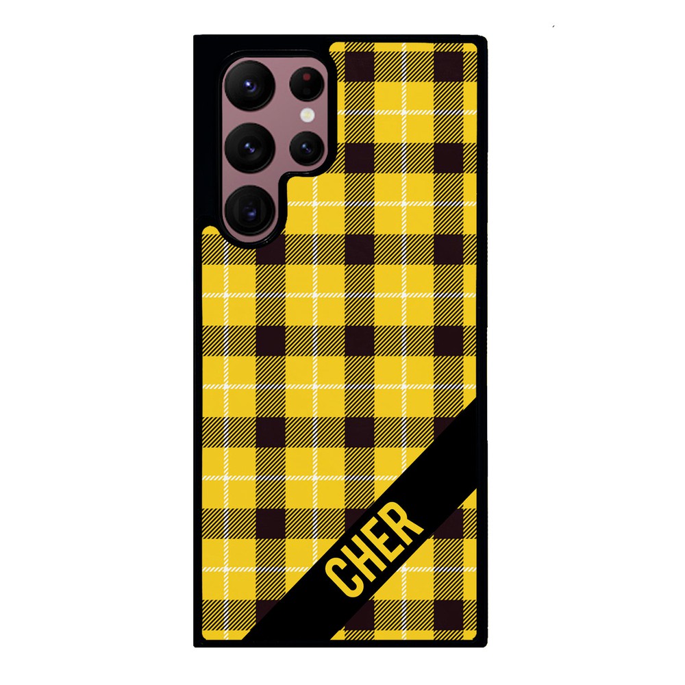 90s Yellow Plaid As If Retro Personalized Samsung Phone Case