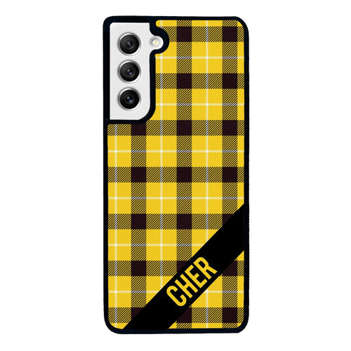 90s Yellow Plaid As If Retro Personalized Samsung Phone Case