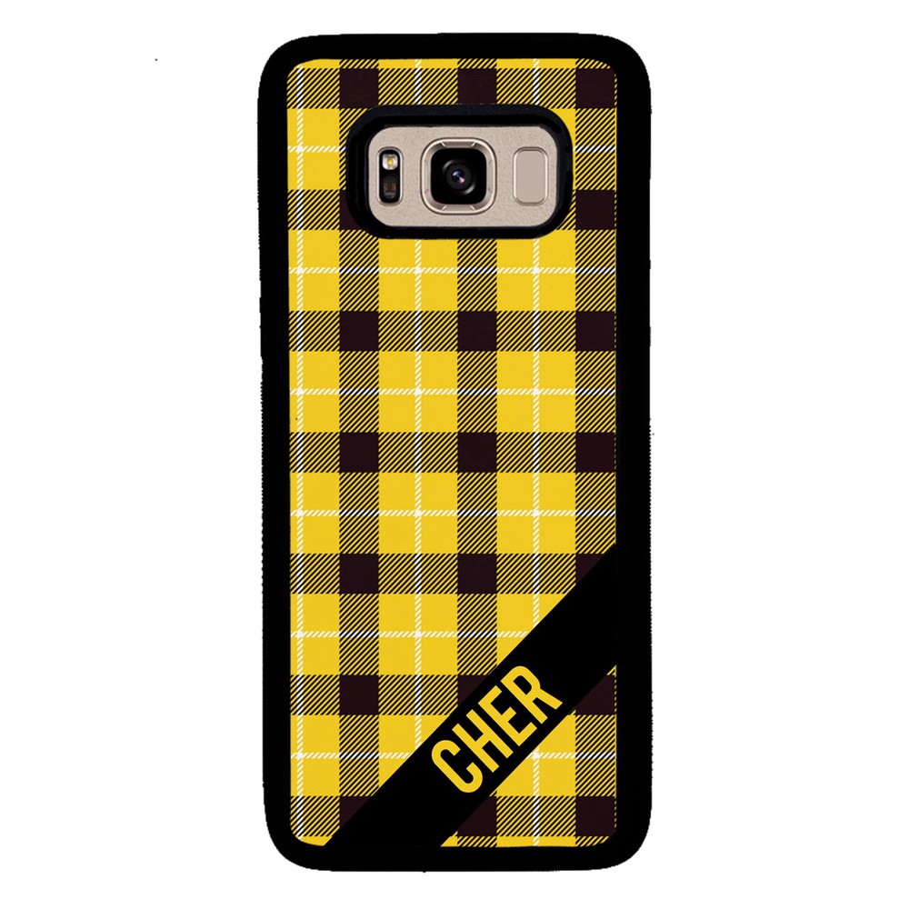 90s Yellow Plaid As If Retro Personalized Samsung Phone Case