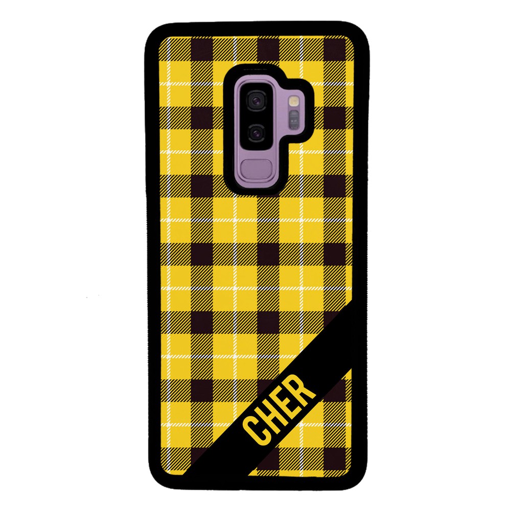 90s Yellow Plaid As If Retro Personalized Samsung Phone Case