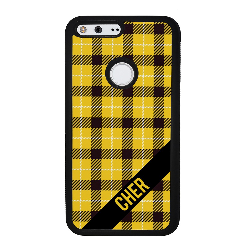90s Yellow Plaid As If Retro Personalized Google Phone Case