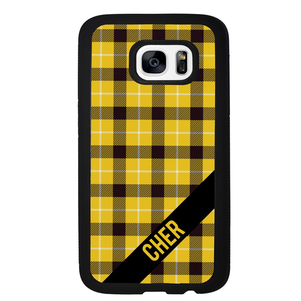 90s Yellow Plaid As If Retro Personalized Samsung Phone Case