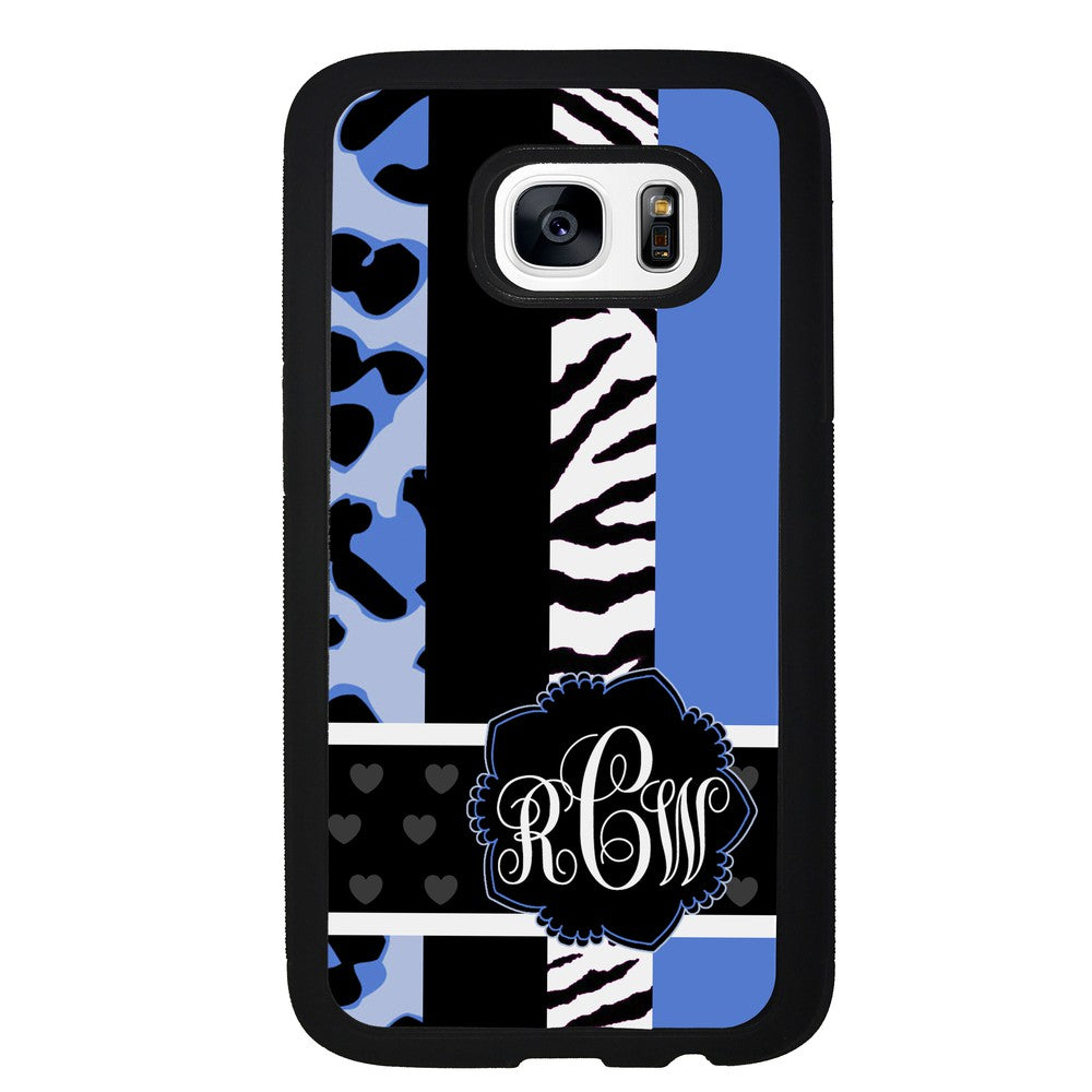 Animal Prints Blue Monogram Samsung Phone Case