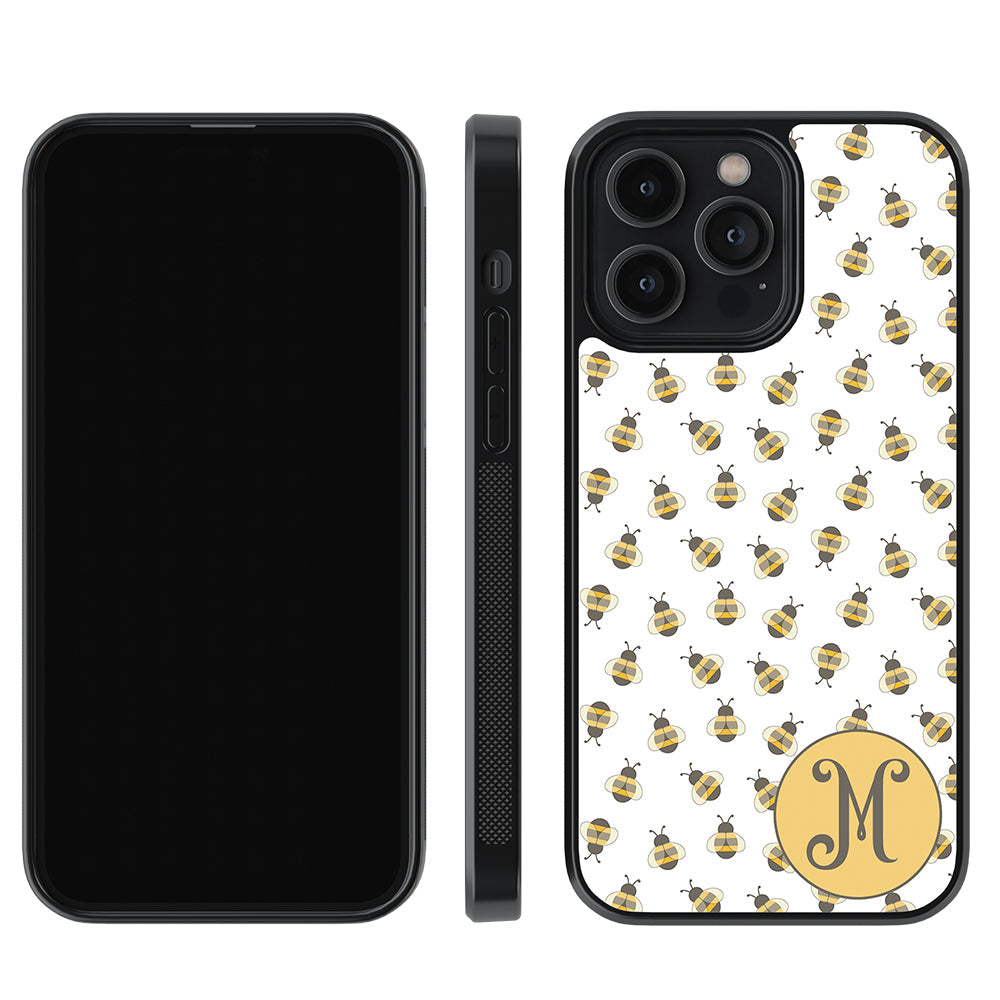 Cute Little Honey Bees Initial Apple iPhone Case