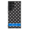 Black Polka Dot Blue Personalized Samsung Phone Case