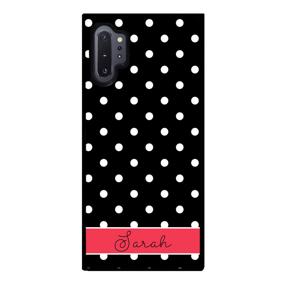Black Polka Dot Red Personalized Samsung Phone Case