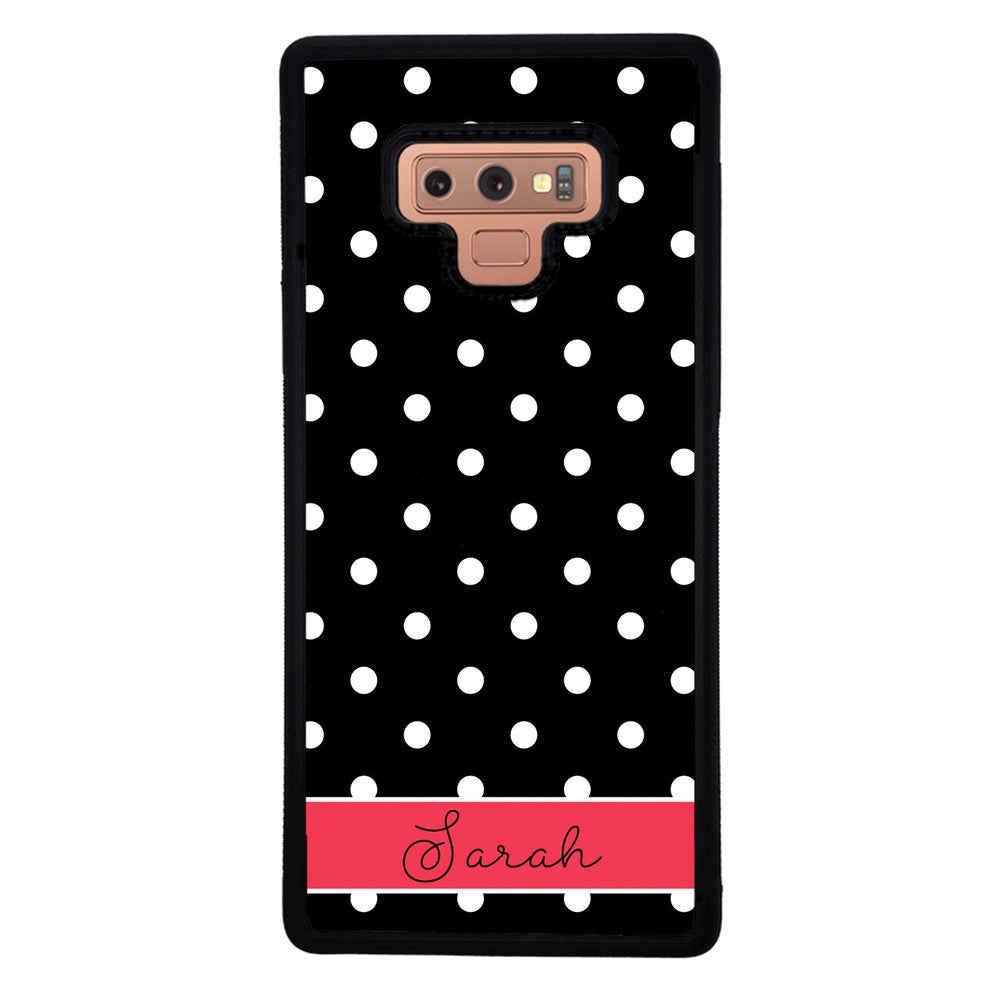 Black Polka Dot Red Personalized Samsung Phone Case