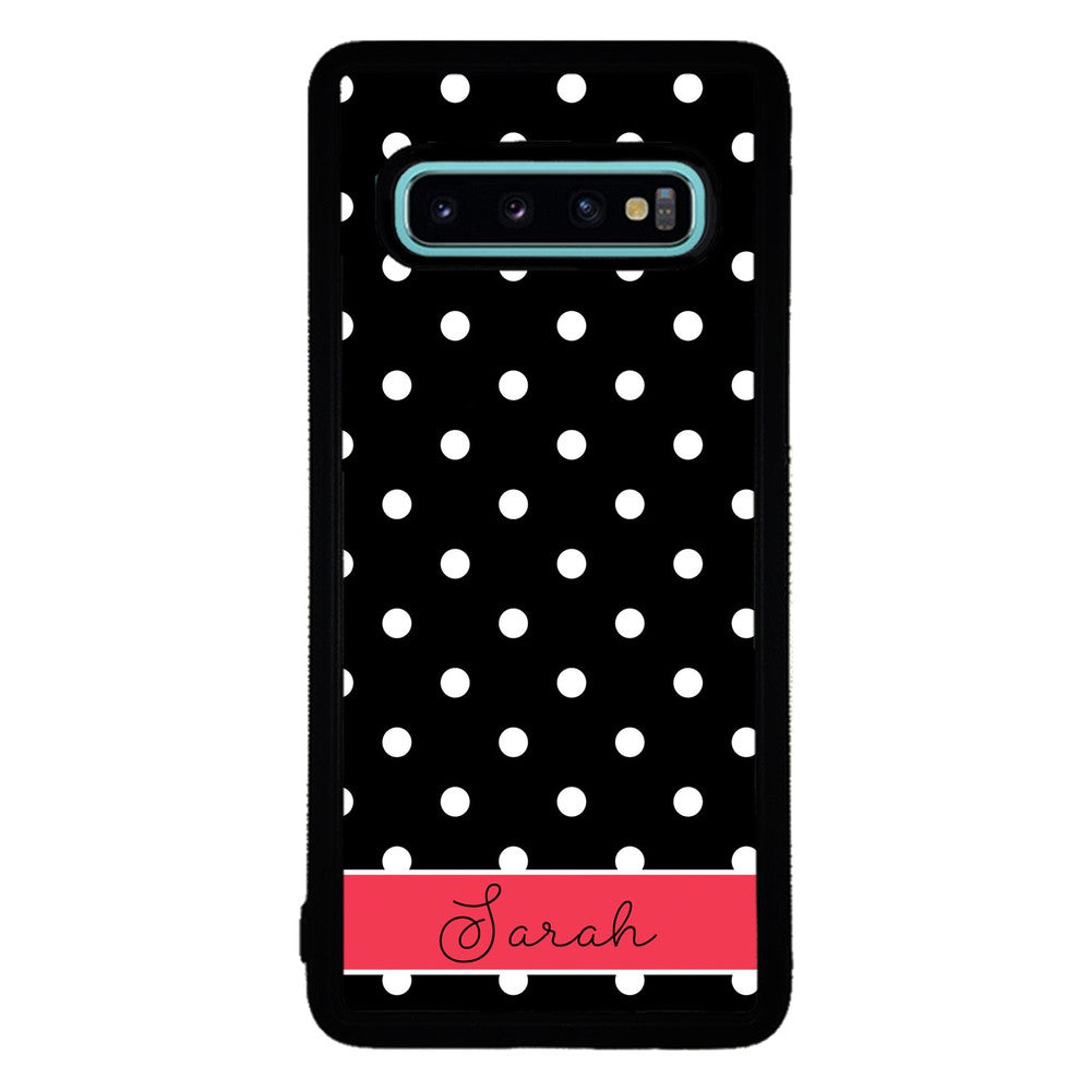 Black Polka Dot Red Personalized Samsung Phone Case