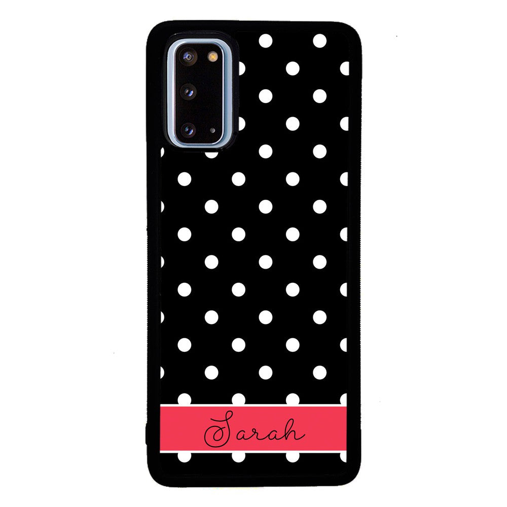 Black Polka Dot Red Personalized Samsung Phone Case