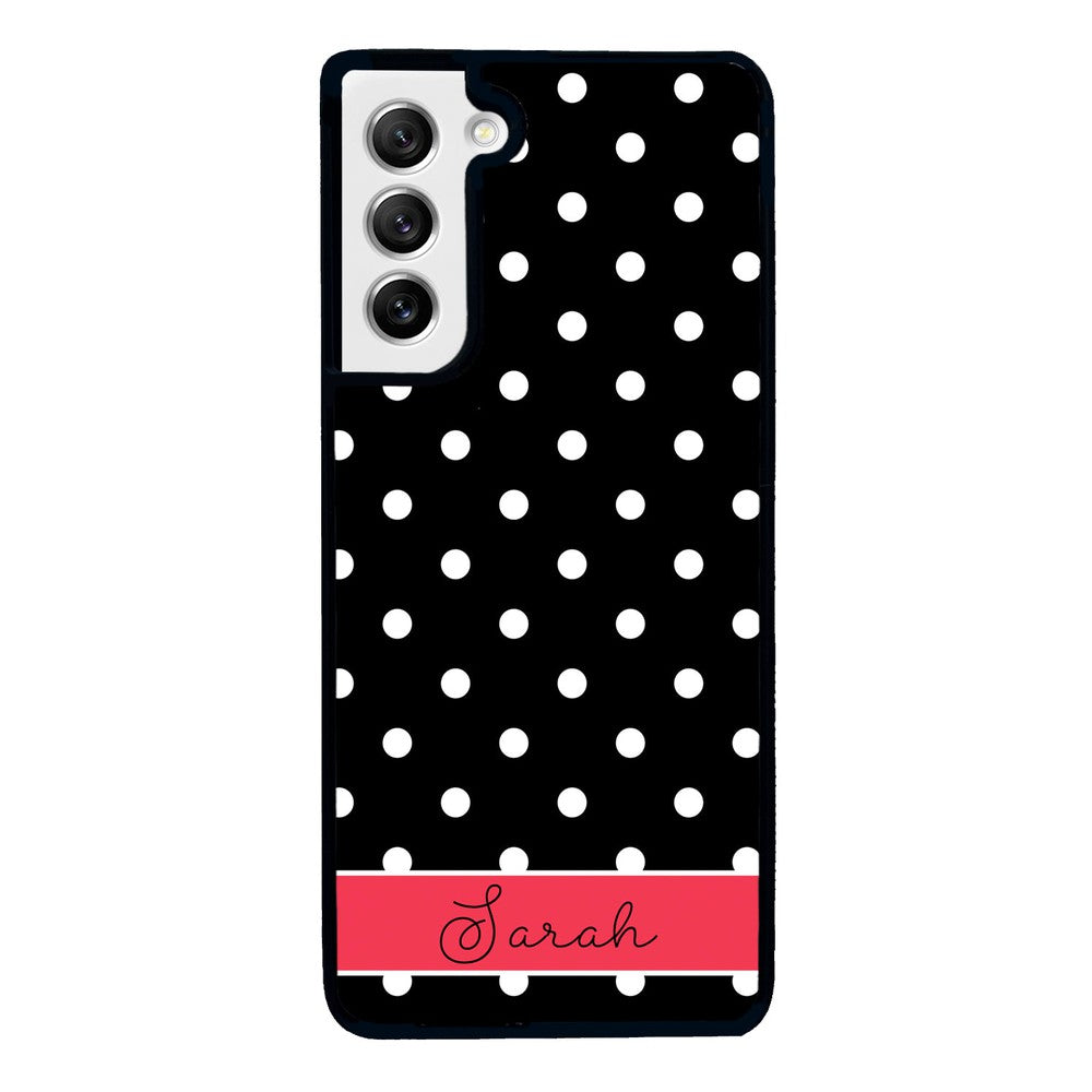 Black Polka Dot Red Personalized Samsung Phone Case