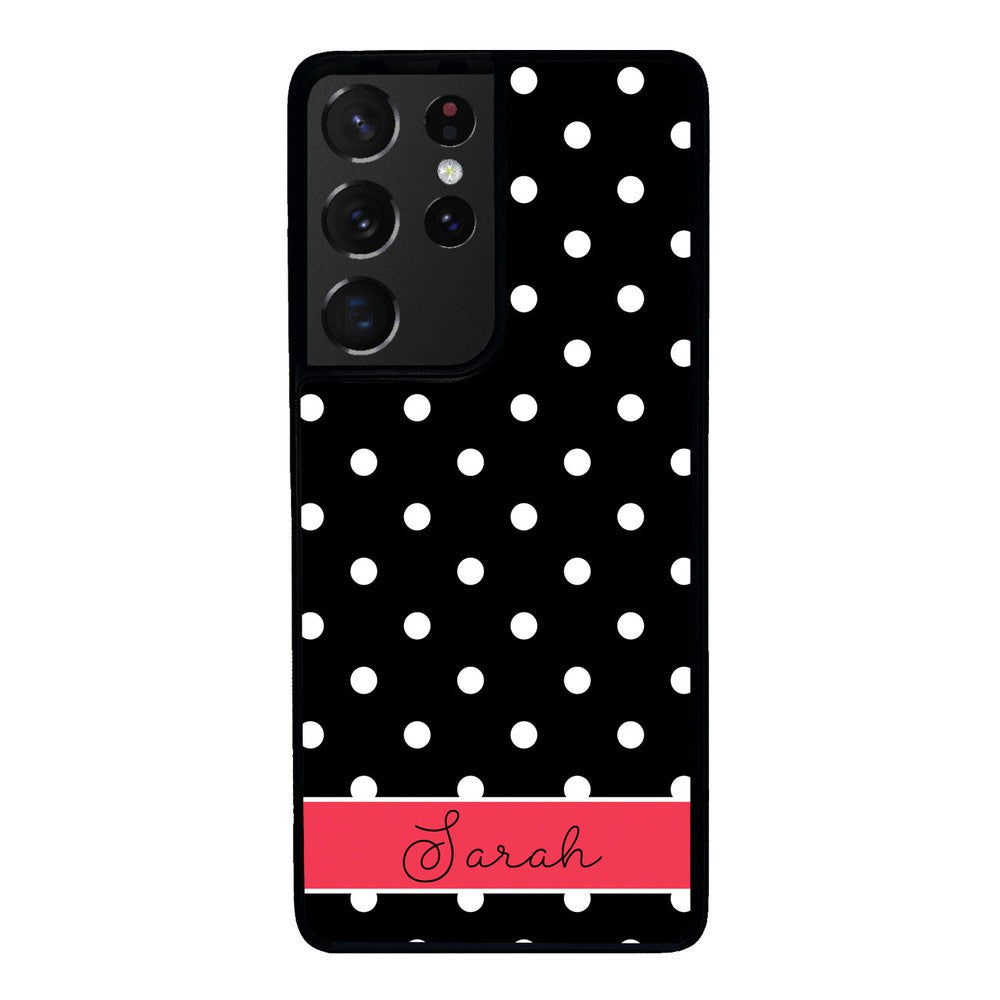 Black Polka Dot Red Personalized Samsung Phone Case