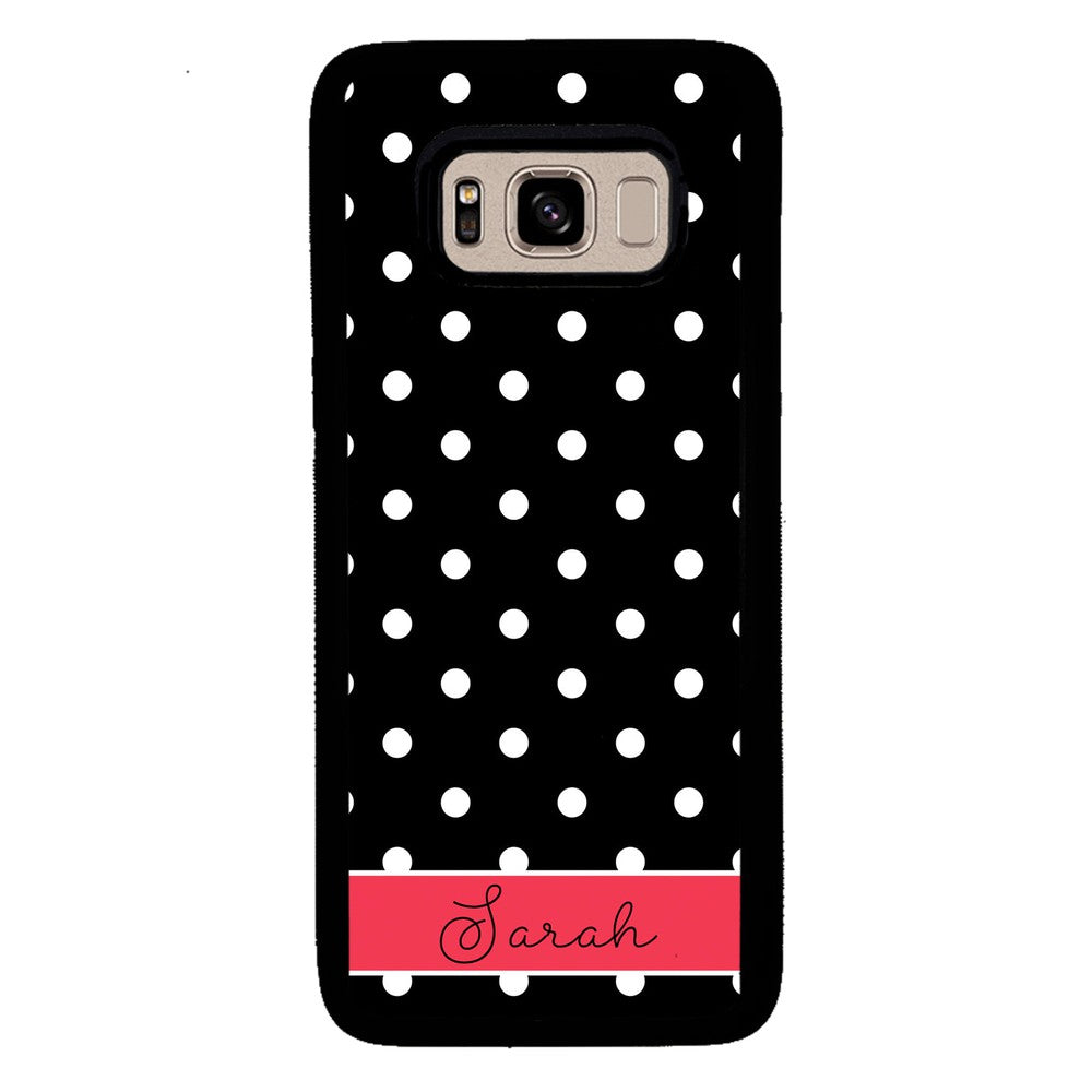 Black Polka Dot Red Personalized Samsung Phone Case