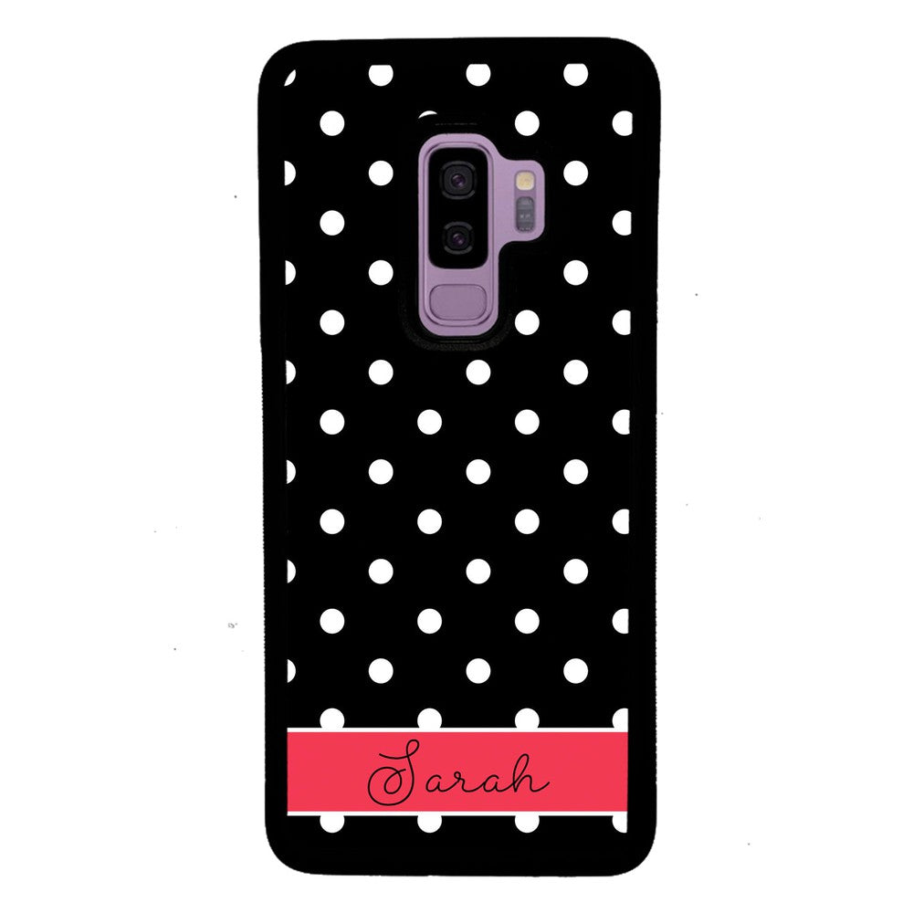 Black Polka Dot Red Personalized Samsung Phone Case
