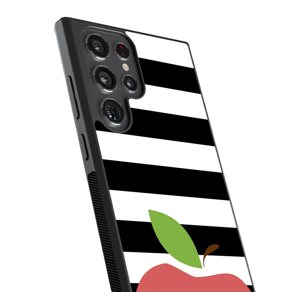 Teachers Appreciation Gift Apple Black and White Bars Personalized Samsung Phone Case