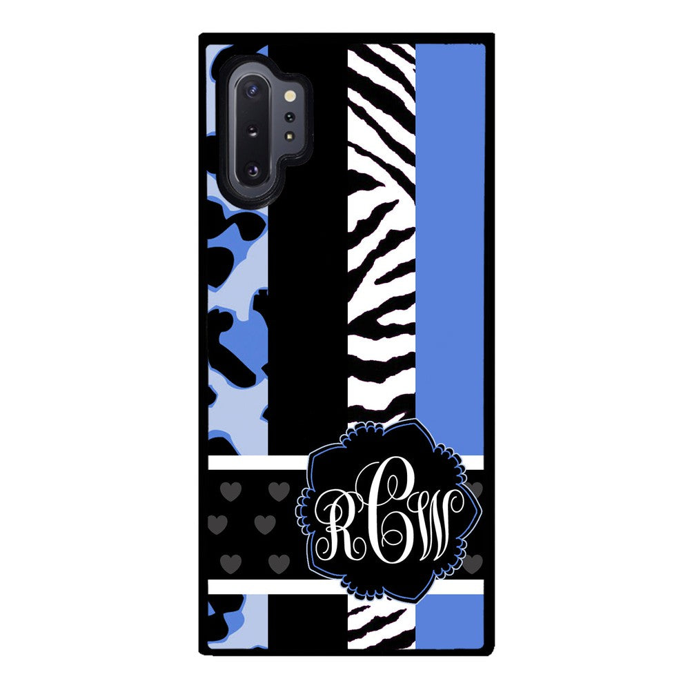 Animal Prints Blue Monogram Samsung Phone Case