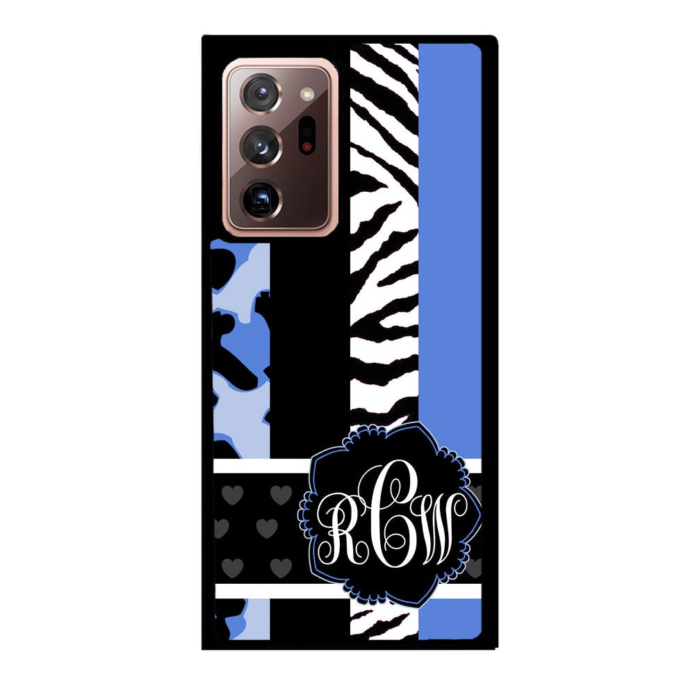 Animal Prints Blue Monogram Samsung Phone Case