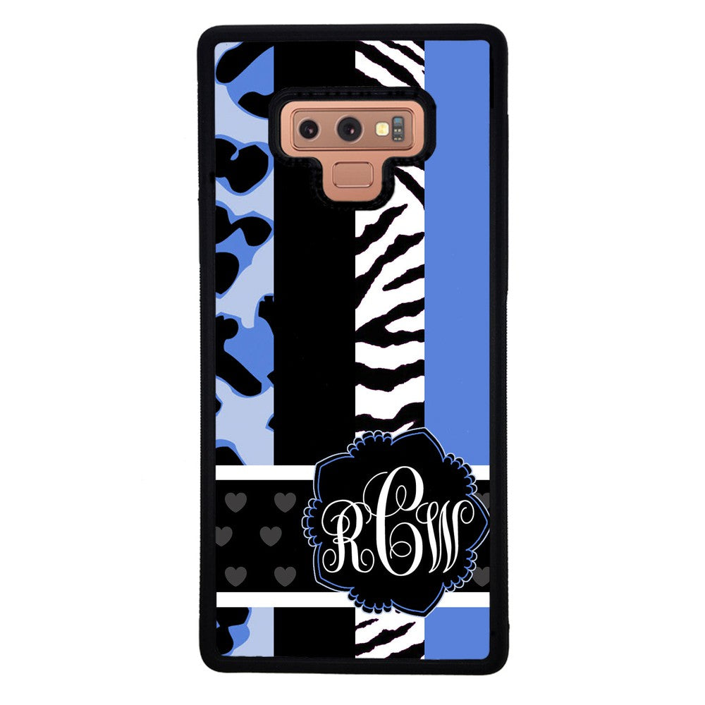 Animal Prints Blue Monogram Samsung Phone Case