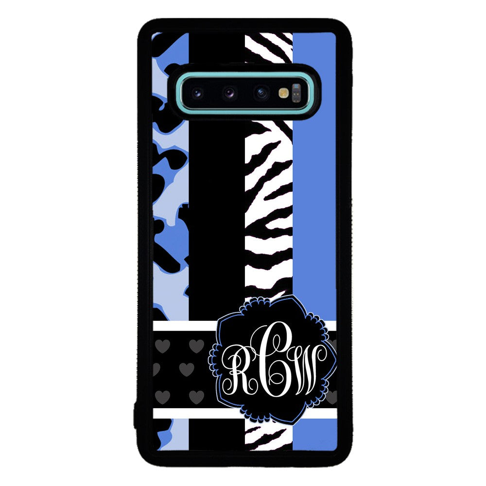 Animal Prints Blue Monogram Samsung Phone Case