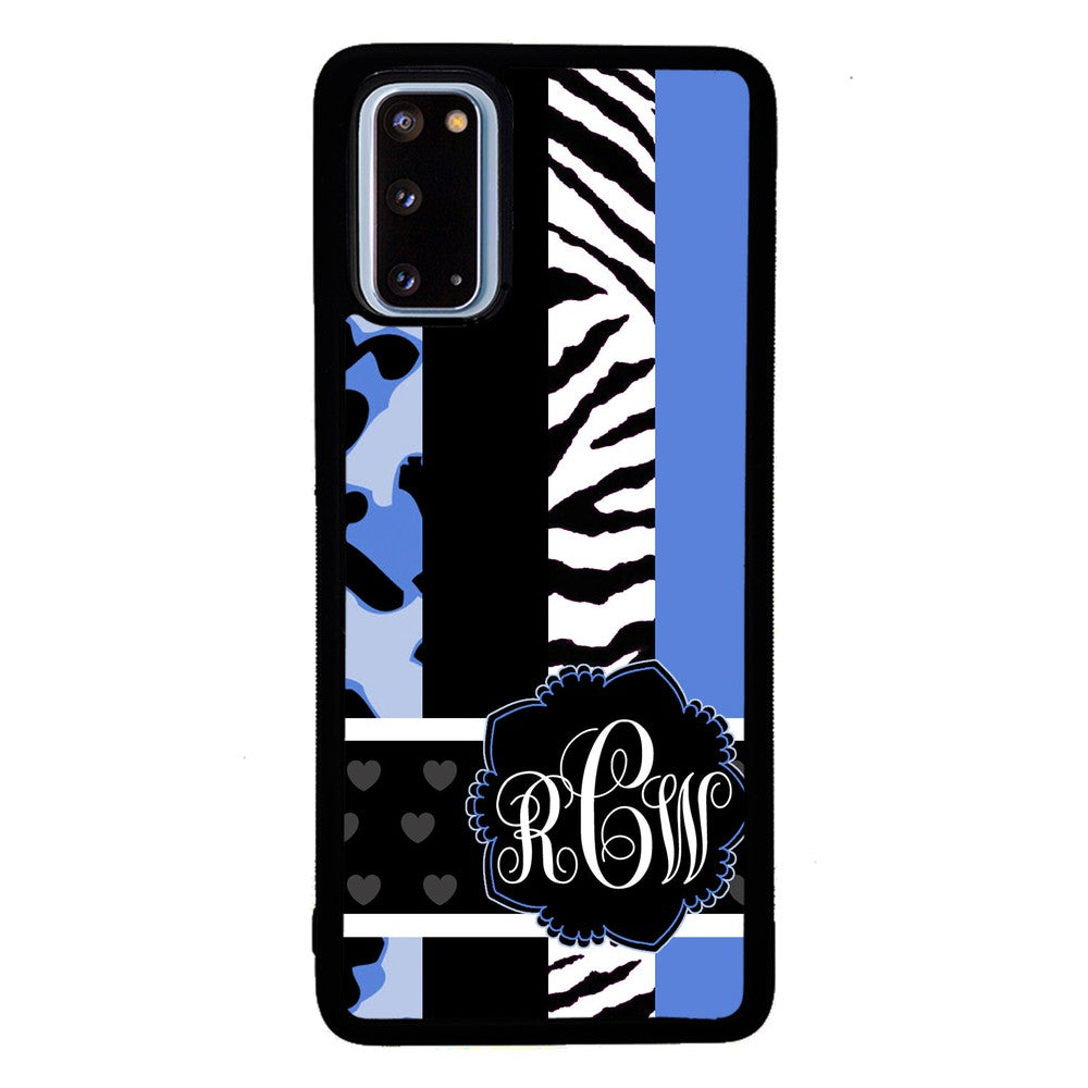 Animal Prints Blue Monogram Samsung Phone Case