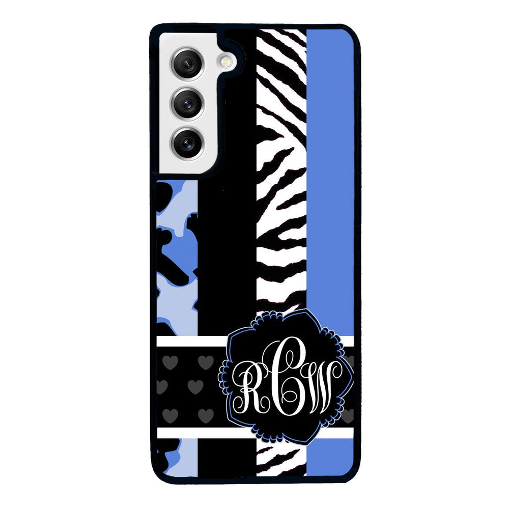 Animal Prints Blue Monogram Samsung Phone Case