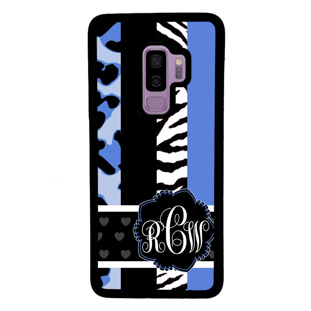 Animal Prints Blue Monogram Samsung Phone Case