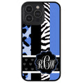 Animal Prints Blue Monogram Apple iPhone Case