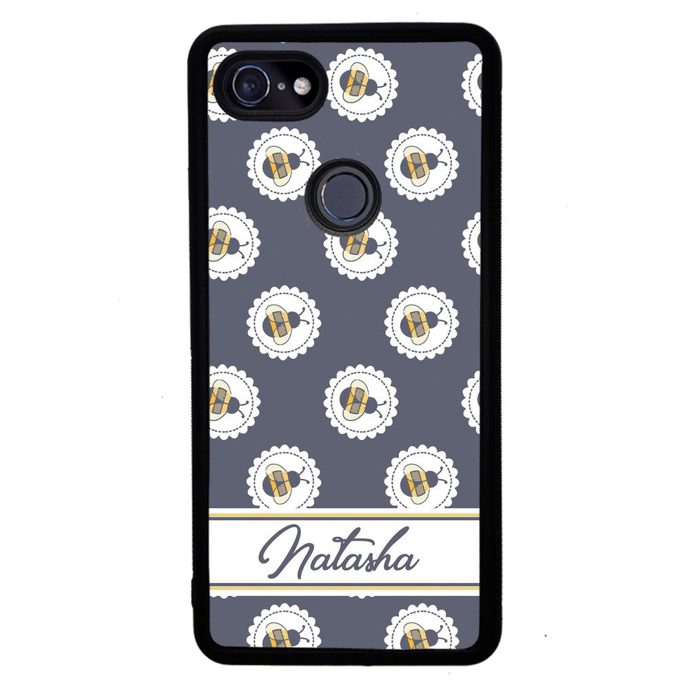 Blue Honey Bumble Bee Personalized Google Phone Case