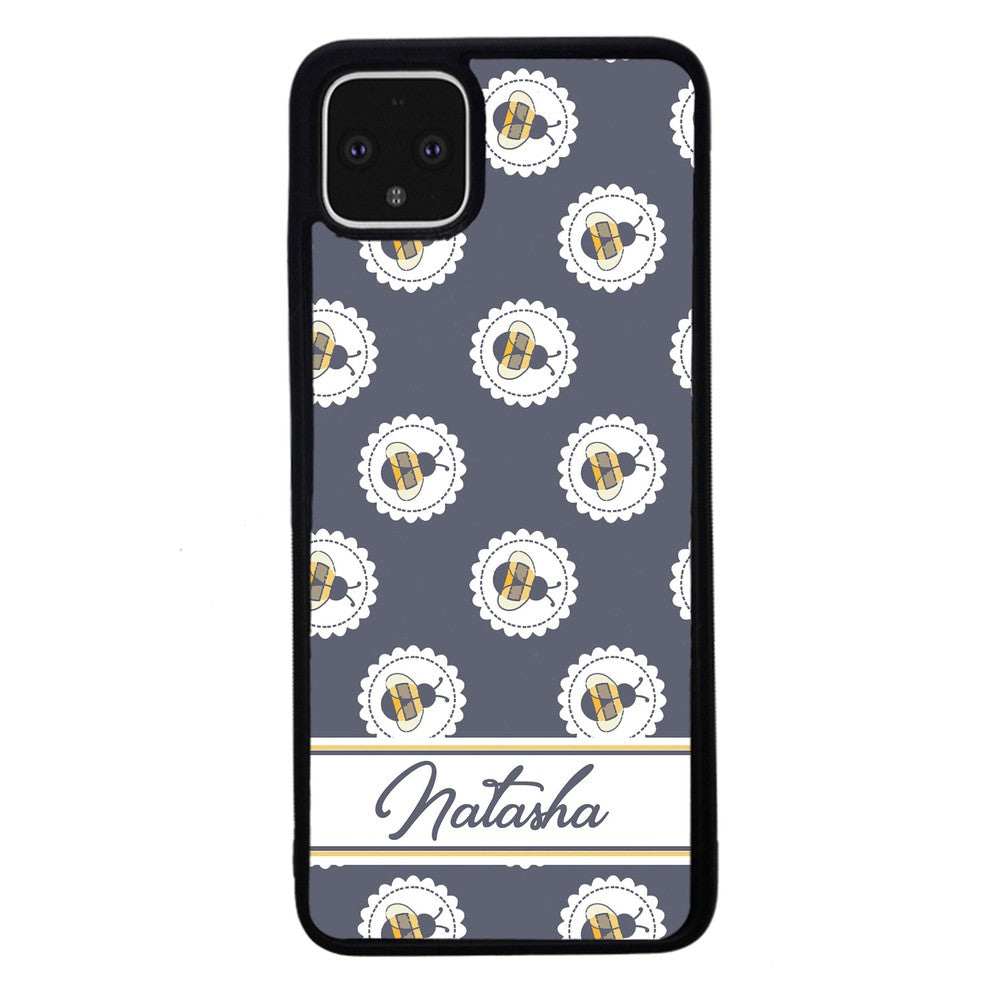 Blue Honey Bumble Bee Personalized Google Phone Case