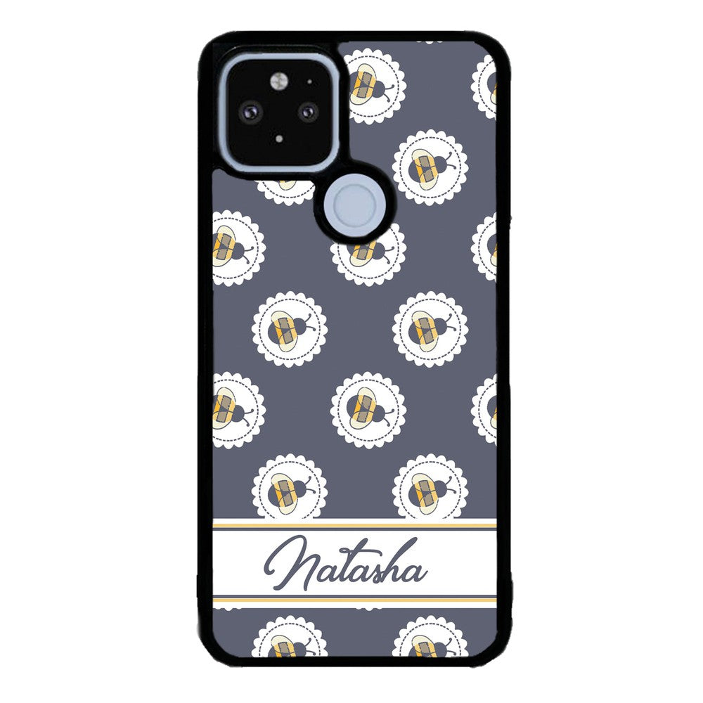 Blue Honey Bumble Bee Personalized Google Phone Case