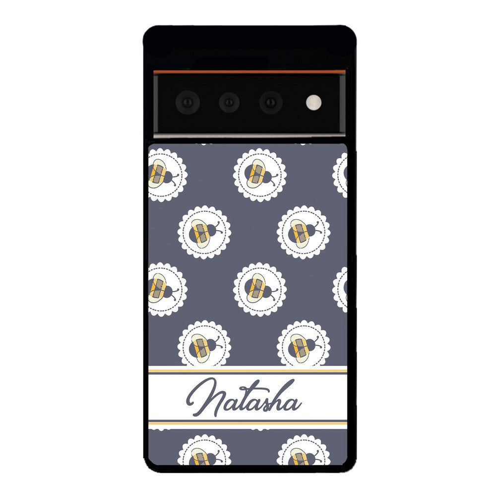 Blue Honey Bumble Bee Personalized Google Phone Case