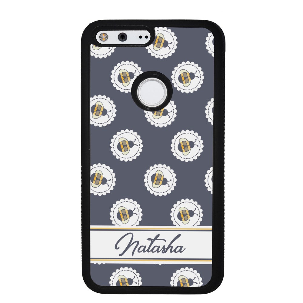 Blue Honey Bumble Bee Personalized Google Phone Case