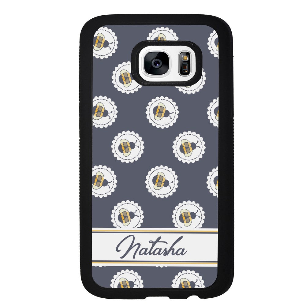 Blue Honey Bumble Bee Personalized Samsung Phone Case