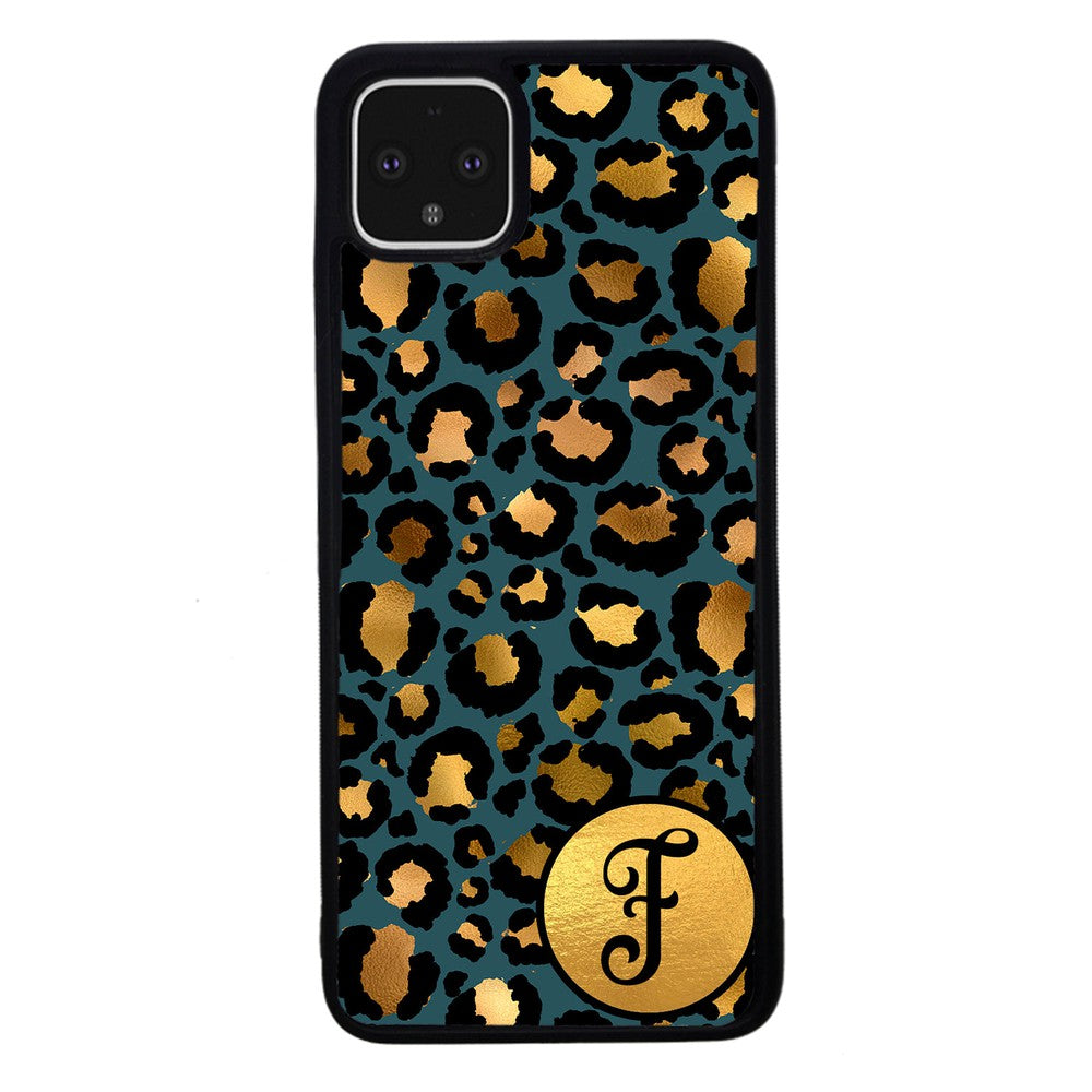 Blue Gold Foil Leopard Skin Personalized Google Phone Case