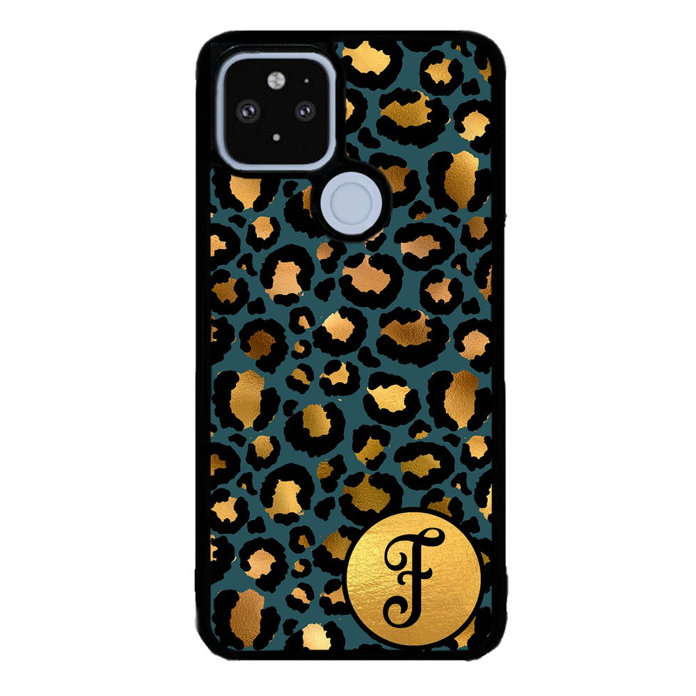 Blue Gold Foil Leopard Skin Personalized Google Phone Case