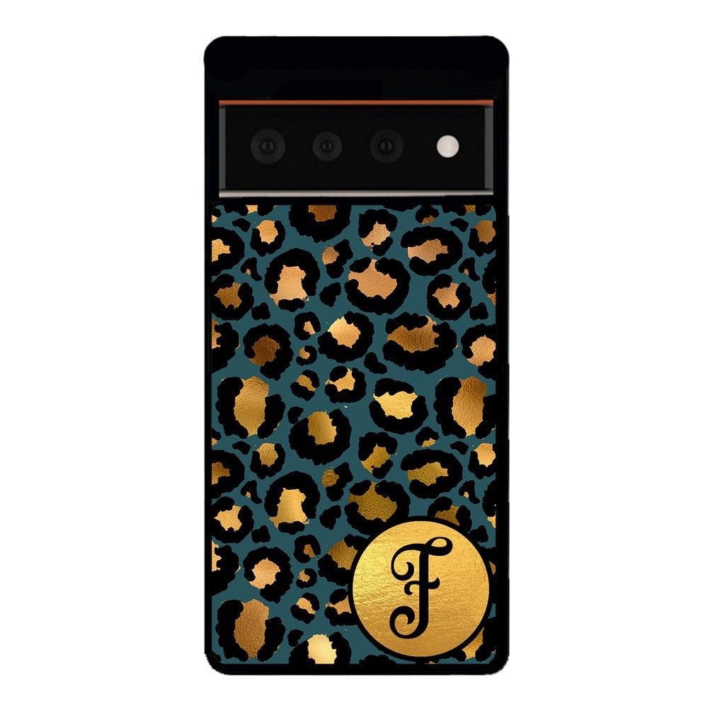 Blue Gold Foil Leopard Skin Personalized Google Phone Case