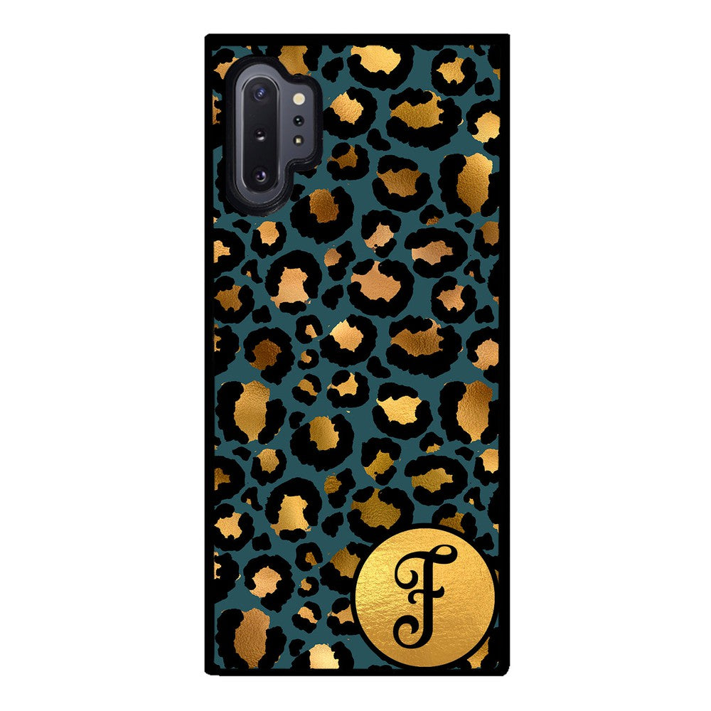 Blue Gold Foil Leopard Skin Personalized Samsung Phone Case