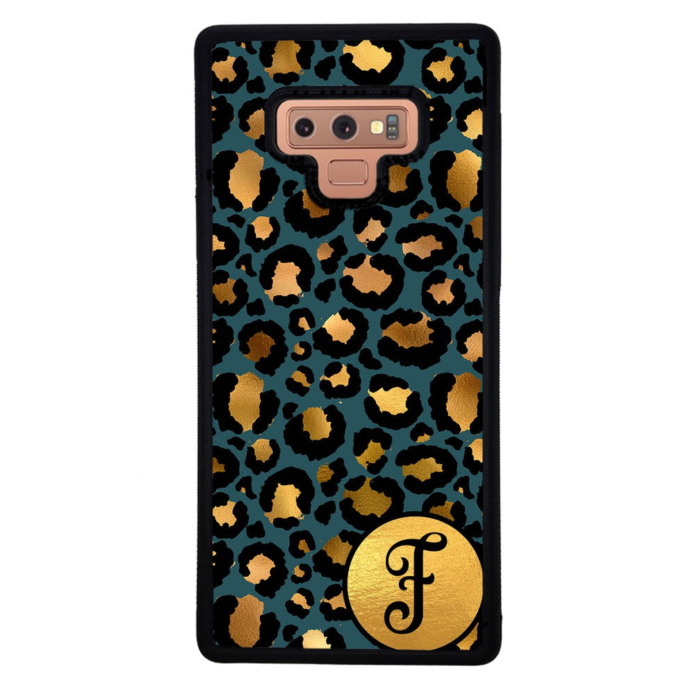 Blue Gold Foil Leopard Skin Personalized Samsung Phone Case