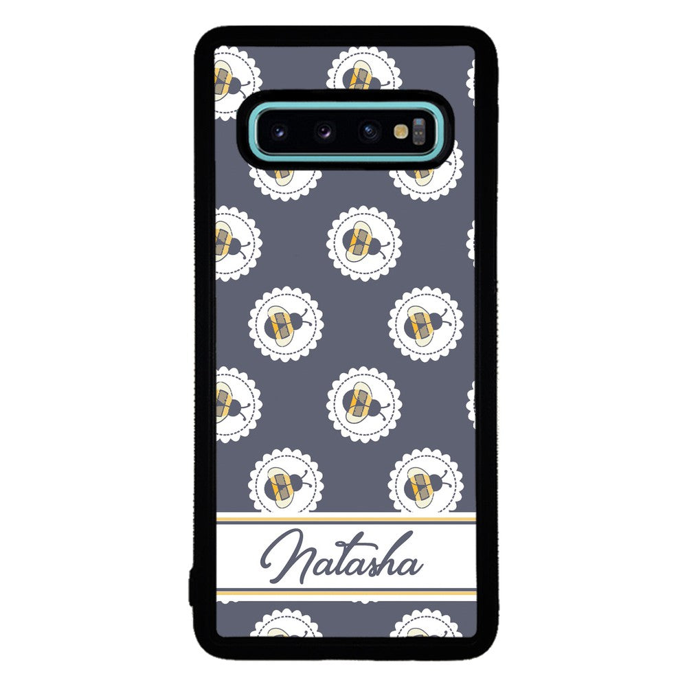 Blue Honey Bumble Bee Personalized Samsung Phone Case