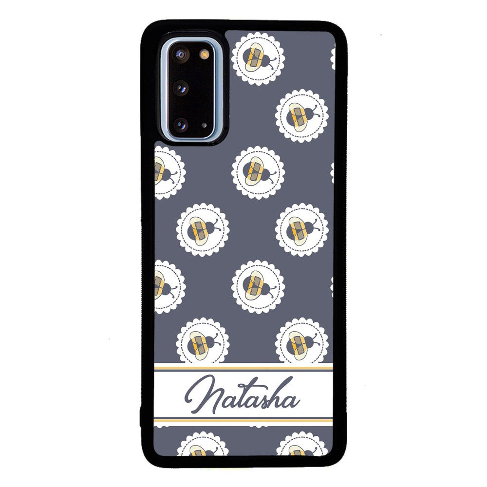 Blue Honey Bumble Bee Personalized Samsung Phone Case
