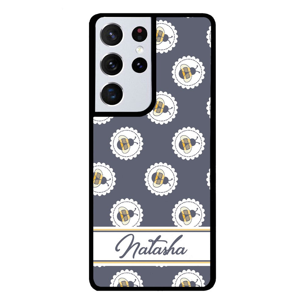 Blue Honey Bumble Bee Personalized Samsung Phone Case