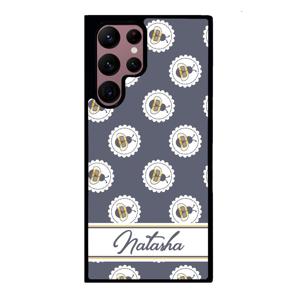 Blue Honey Bumble Bee Personalized Samsung Phone Case