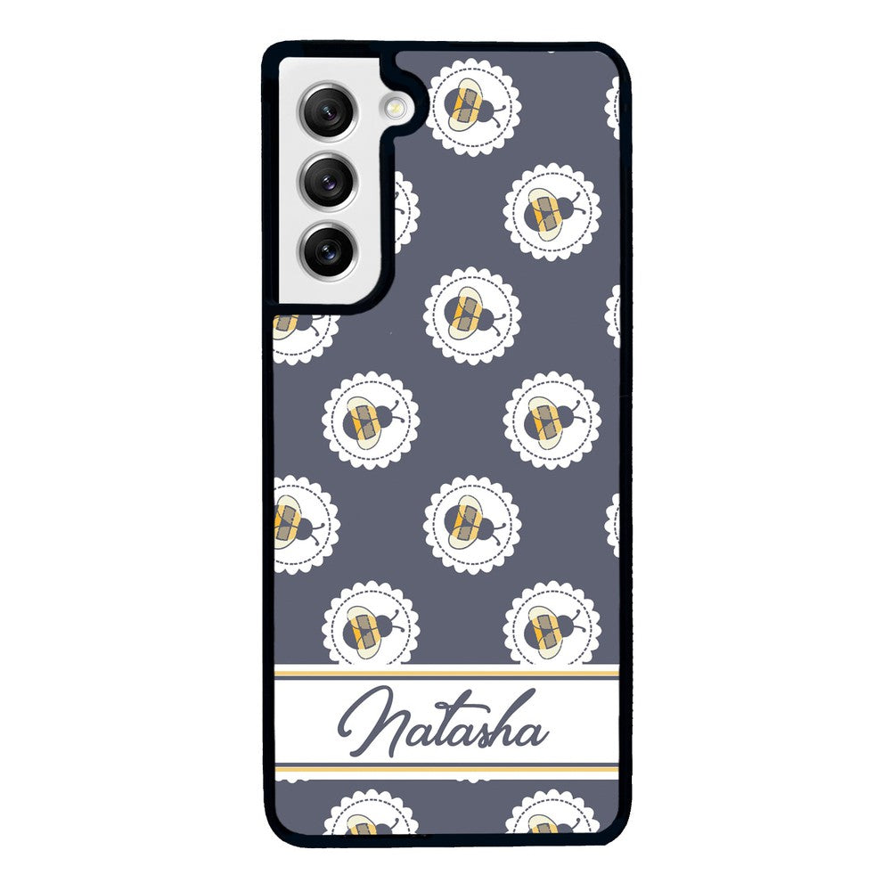 Blue Honey Bumble Bee Personalized Samsung Phone Case