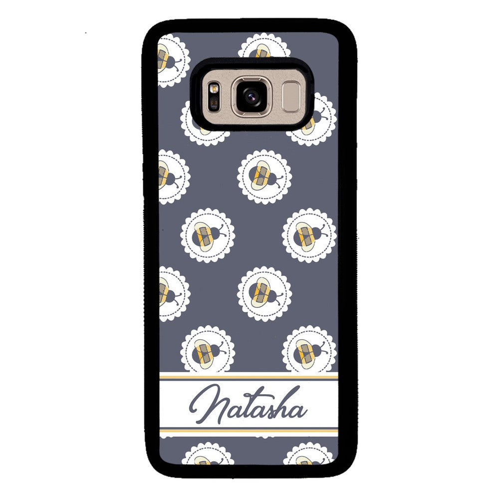Blue Honey Bumble Bee Personalized Samsung Phone Case