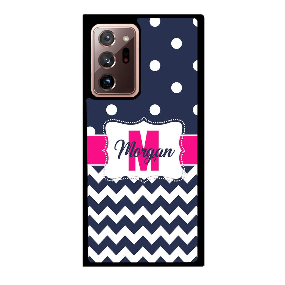 Blue Polka Dot Chevron Pink Personalized Samsung Phone Case